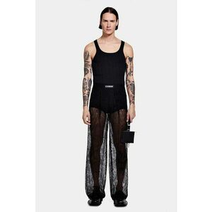 -Pantaloni image din dantelă supradimensionați - Negru imagine