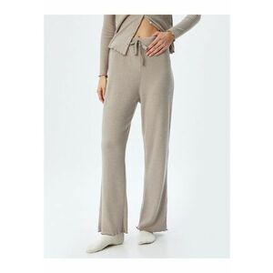 Pantaloni striati cu snur - Maro deschis imagine
