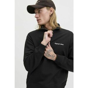 Bluza de trening relaxed fit cu fermoar scurt - Negru imagine