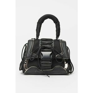 Geanta crossbody cu segmente de plasa Bdiego - Negru/Negru stins imagine