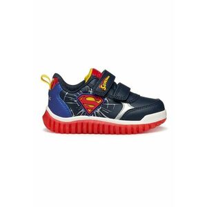 Pantofi sport din piele ecologica cu inchidere velcro - Rosu/Bleumarin imagine