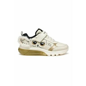 Pantofi sport cu imprimeu si velcro - Auriu/Alb fildes imagine