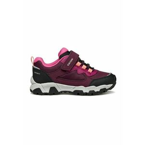 Pantofi sport din material sintetic si textil cu velcro - Negru/Violet tyrian imagine