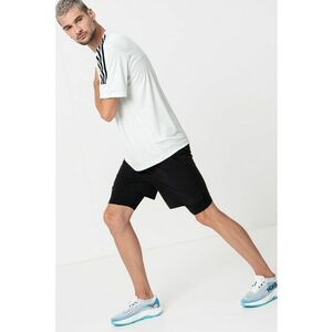 Pantaloni scurti 2in1 cu banda elastica in talie - Negru imagine