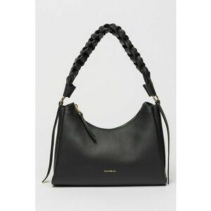 Geanta din piele cu bareta de umar Boheme Grana Double - Negru stins imagine