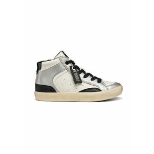 Pantofi sport de piele ecologica cu fermoar - Negru/Alb murdar/Argintiu imagine