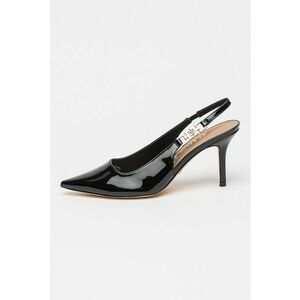 Pantofi slingback cu aspect lacuit - Negru imagine