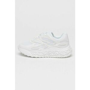 Pantofi sport wedge cu insertii de plasa - Alb optic imagine