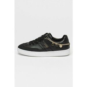 Pantofi sport de piele ecologica cu accesoriu lant - Auriu/Negru imagine