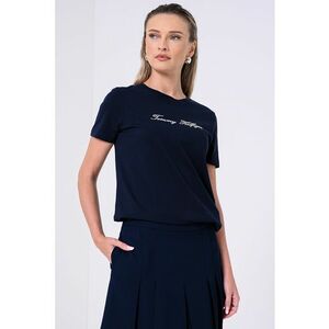 Tricou de bumbac cu logo - Bleumarin imagine