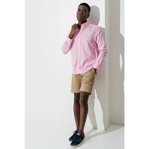 Camasa regular fit din bumbac - Roz pastel imagine