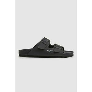 Papuci cu model si catarame - Negru imagine
