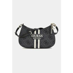 Geanta cu model si bareta de umar - Alb fildes/Negru stins/Gri inchis imagine