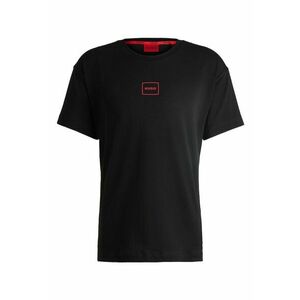 Tricou de casa cu decolteu la baza gatului si logo - Negru imagine