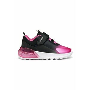 Pantofi sport cu logo si velcro - Negru/Roz deschis imagine