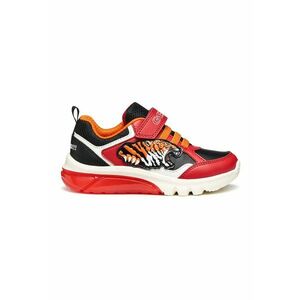 Pantofi sport cu model si LED-uri - Negru/Portocaliu/Rosu vermillion imagine