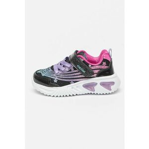 Pantofi sport cu aspect stralucitor si LED-uri - Negru/Violet imagine