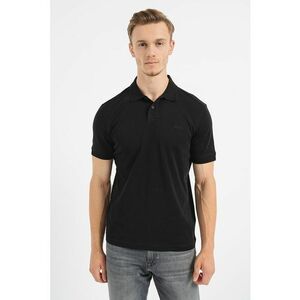 Tricou polo regular-fit cu logo brodat - Negru imagine