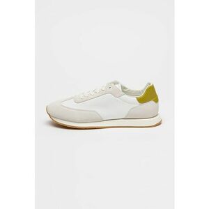 Pantofi sport de panza cu garnituri de piele intoarsa - Alb optic imagine