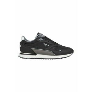 Pantofi sport cu talpa wedge si material sintetic - Negru/Gri inchis imagine