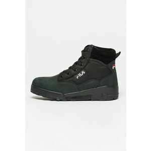 Ghete cu insertii din piele nabuc Grunge II Mid - Negru imagine