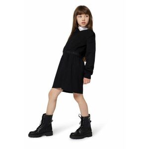 Rochie cu guler contrastant - Negru imagine