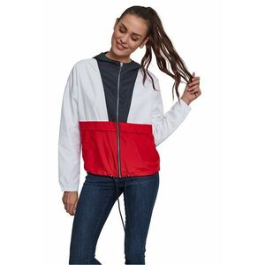 Jacheta usoara cu model colorblock - Rosu/Alb/Bleumarin imagine