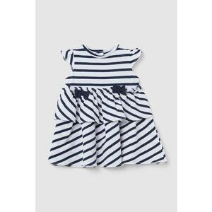 Rochie stratificata cu dungi - Alb/Bleumarin imagine