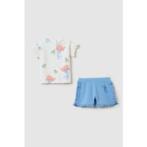 Set de pantaloni scurti si tricou The Little Mermaid - Alb/Coral/Albastru imagine