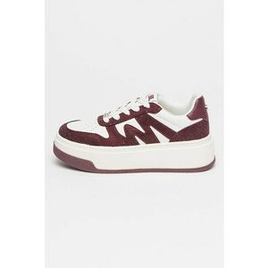 Pantofi sport flatform decorati cu strasuri - Alb/Violet pruna imagine