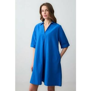 Rochie lejera cu maneci scurte - Albastru deschis imagine