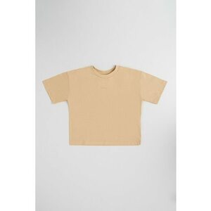 Tricou cu logo discret - Maro camel imagine
