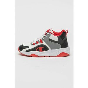 Pantofi sport mid-high din piele ecologica cu model colorblock - Rosu/Gri/Alb murdar imagine