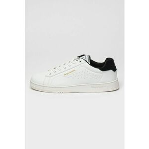 Pantofi sport de piele ecologica cu garnituri de piele intoarsa - Negru/Alb optic imagine