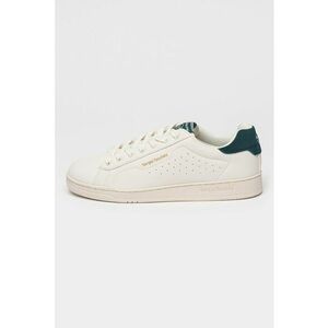 Pantofi sport de piele ecologica cu garnituri de piele intoarsa - Verde englez/Alb murdar imagine