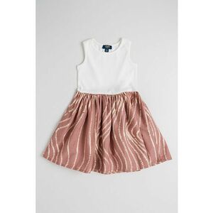Rochie din amestec de bumbac - Rosu stins/Alb murdar imagine