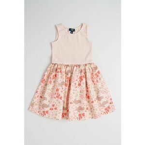 Rochie scurta evazata cu model floral - Roz deschis imagine