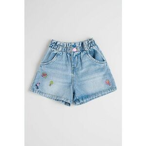 Blugi scurti cu broderie - Albastru pal imagine