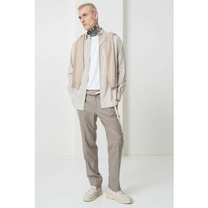 Pantaloni eleganti drepti din amestec de lana - Maro nisip imagine