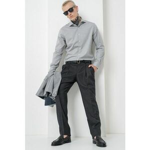 Pantaloni eleganti din lana cu pensa - Negru stins imagine