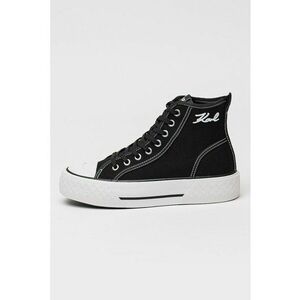 Tenisi high-top de denim cu logo - Alb/Negru imagine