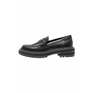 Pantofi loafer lacuiti cu varf rotund - Negru stins imagine