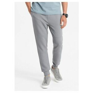 Pantaloni sport din amestec de bumbac OM-PASK-0129 - Gri imagine