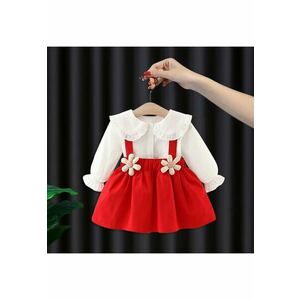 Compleu Rosu Fetite Sarafan si Camasa Antonia imagine