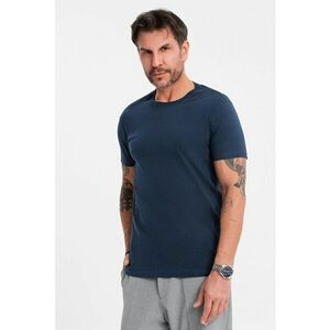 Tricou uni cu decolteu la baza gatului - Bleumarin imagine