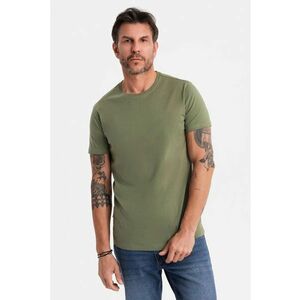Tricou uni cu decolteu la baza gatului - Kaki imagine