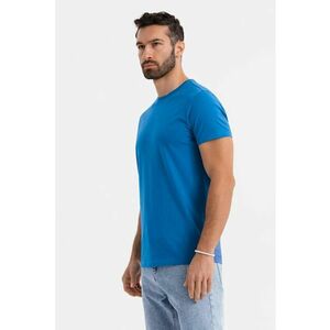 Tricou uni cu decolteu la baza gatului - Albastru deschis imagine