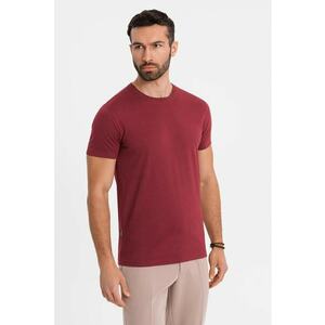 Tricou uni cu decolteu la baza gatului - Visiniu imagine