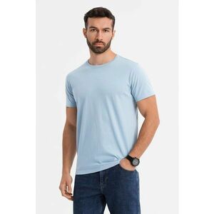Tricou uni cu decolteu la baza gatului - Albastru glaciar/Albastru deschis imagine