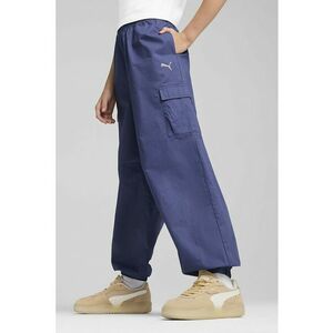 Pantaloni cargo cu talie elastica - Albastru inchis imagine